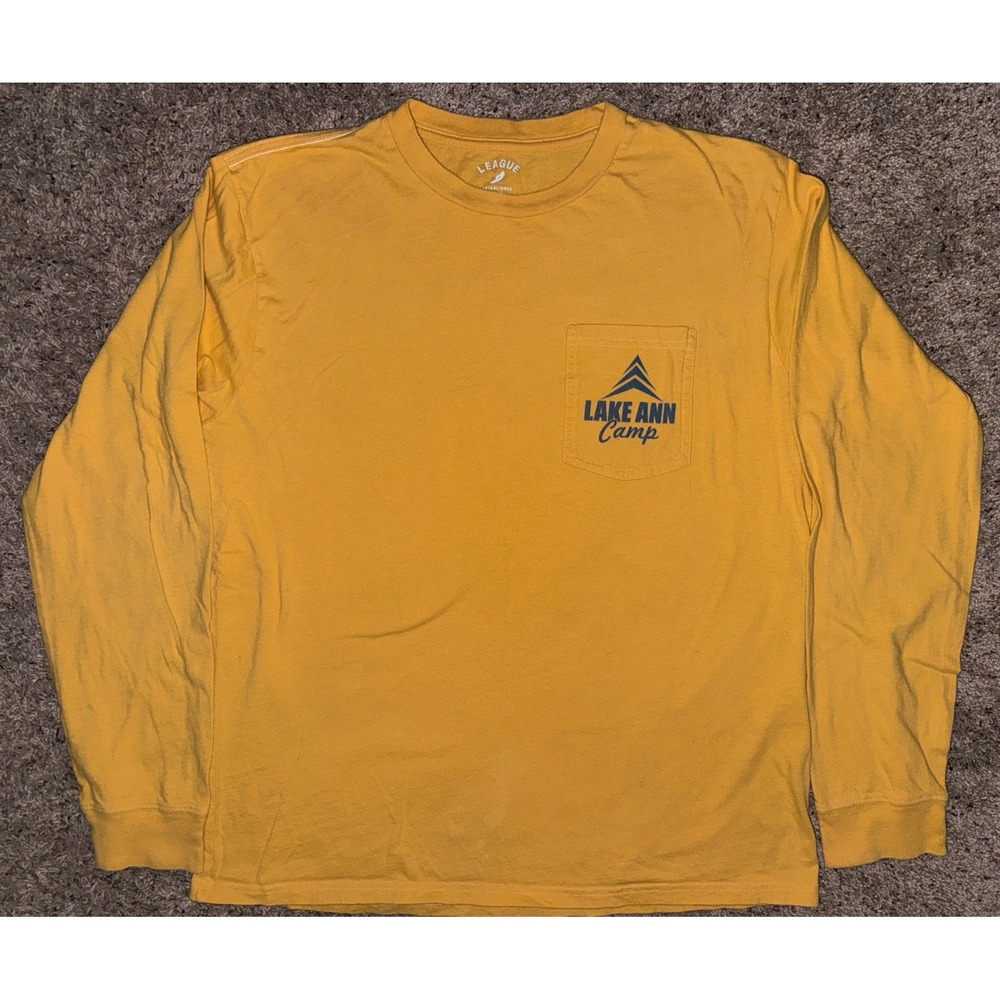 Lake Ann Michigan Long‎ Sleeve T-Short Adult L Yellow